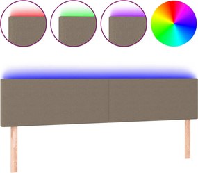 vidaXL tópszínű szövet LED-es fejtámla 200x5x78/88 cm