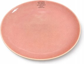 Desszert tányér kerámia , rózsaszín 20 cm