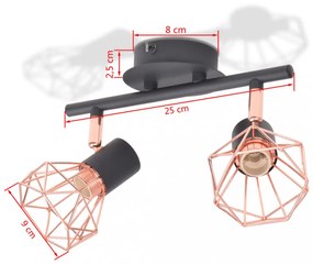 mennyezeti lámpa 2 db 8 W-os LED izzós villanykörtével