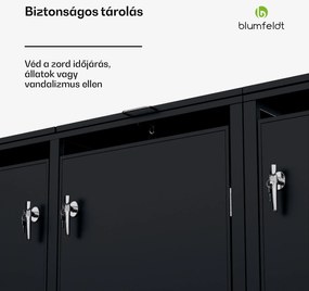 Blumfeldt BinSafe, szemétkosár tároló doboz, 3 szemétkosár, 240 l, zárható, időjárásálló horganyzott acél