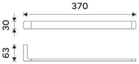 NIMCO MA 29097-26 - Fali törölközőtartó MAYA 37 cm fényezett króm