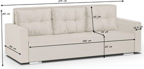 FELIX Háromszemélyes kinyitható kanapé Bézs