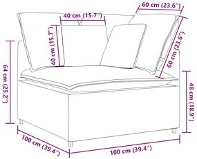 sötétszürke moduláris kanapé sarokmodul párnákkal 100 cm