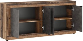 BLAGO komód 180 cm sötét tölgy/grafit