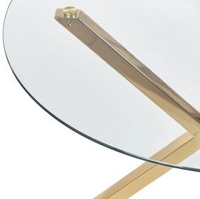 Arany Kerek Étkezőasztal Üveglappal ⌀ 90 cm SAVONI Beliani