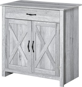 HOMCOM Konyhai Oldalszekrény Büfé Nappalihoz 1 Fiókkal és 2 Ajtóval, Állítható Belső Polccal, Dekoratív Kiegészítő Bútor Étkezőhöz, 80x39.7x80 cm, Szü