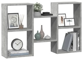 betonszürke szerelt fa fali polc 96 x 18 x 60 cm