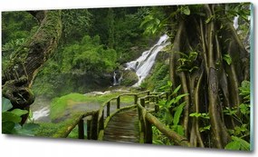 Fotó üvegkép Csónakok a tavon 100x70