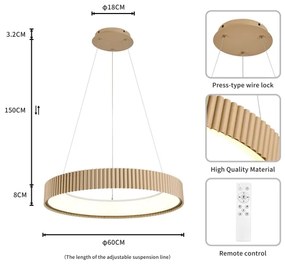 Brilagi - dimmelhető LED kábelen függesztett csillár FALCON MODERN LED/54W/230V 60 cm bézs+ DO