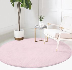 Világos rózsaszín mosható-robotporszívóval tisztítható kerek szőnyeg ø 120 cm Comfort – Mila Home