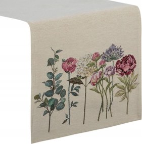 Asztalterítő gobelin 1242/NAT 40x100 cm virágok retro népi dekoráció