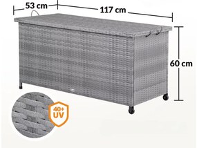 Deuba Kerekes tárolódoboz 370 L - szürke