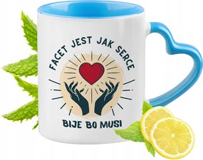 Vicces Kék Bögre Szív Alakú Füllel Ajándék