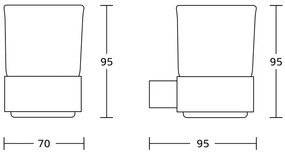 Mexen Adox, fali pohár ecsetekhez, króm, 7018238-00