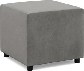 Zeus puff, bársony, 50x50, világosszürke