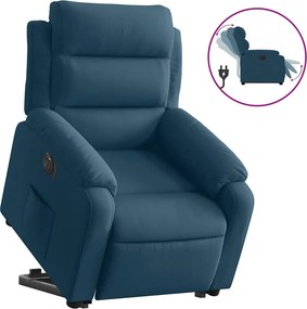 vidaXL elektromos felállást segítő kék bársony dönthető fotel