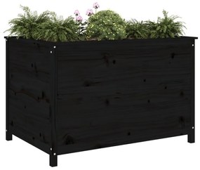 fekete tömör fenyőfa kerti magaságyás 119,5 x 82,5 x 78 cm