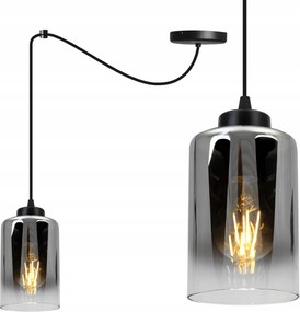 Mennyezeti Lámpa Lógó Csillár Fekete Szimpla Üveg Fekete Pók Loft