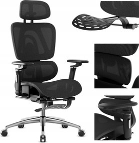 Ergonomikus irodai szék Mark Adler fekete, forgatható lábtartóval