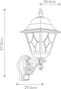 Elstead Lighting SECURITY LANTERS NR1-PIR-BLACK Fali lámpa 1x60W/E27 IP43