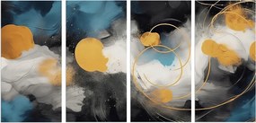 XXL fali dekoráció a nappaliba Vászonkép Arany absztrakt 60x120