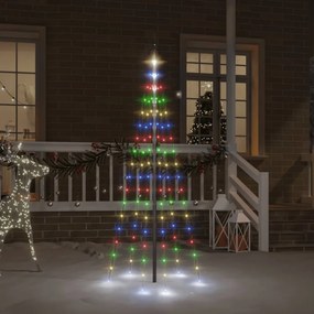karácsonyfa zászlórúdon 108 színes LED-del 180 cm