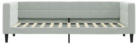 világosszürke kihúzható bársony heverő fiókkal 90 x 200 cm