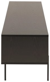 Fekete TV-állvány kőrisfa dekorral 180x44,5 cm Angus – Actona