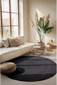 Fekete kétoldalas-kézi szövésű juta kerek szőnyeg ø 140 cm Braided – Hanse Home