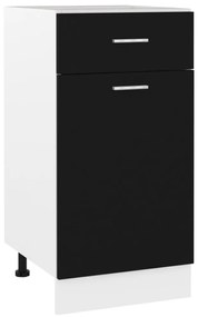 “Lyon” fekete szerelt fa fiókos alsószekrény 40 x 46 x 81,5 cm