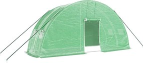 vidaXL zöld acélvázas melegház 12 m² 6 x 2 x 2,85 m