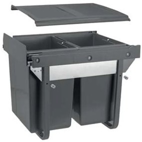 Hulladékgyűjtő GTV Practi Eco 450, szelektív, manuális működés, lágy záródás, 2*20 L edénnyel, fedéllel