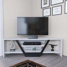 TV szekrény Sares - White, Black