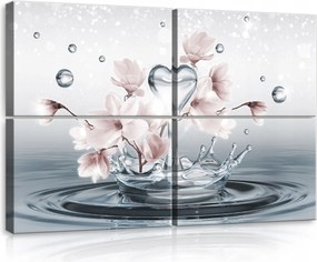 Vászonkép 120x80 Finomság tisztaság frissesség víz virágok magnólia tavasz