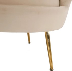 Pad Art-deco stílusban, bézs Velvet anyag/gold chróm-arany, NOBLIN