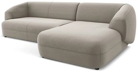 Bézs bársony sarokkanapé (jobb oldali) Moana – Makamii