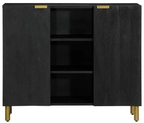 fekete szerelt fa tálalószekrény 90 x 33 x 75 cm