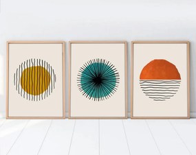 Huhu12 keretezett MDF falikép, 50 x 70 cm, 3 db-os szett