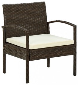 barna polyrattan kerti szék párnával
