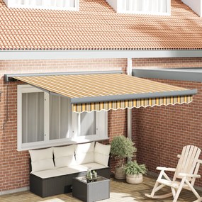 Manuális Behúzható Napellenző Többszínű csík 300x250 cm