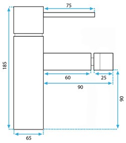 Rea TESS - bidé csaptelep, fekete, REA-B5006