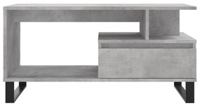 Betonszürke szerelt fa dohányzóasztal 90x49x45 cm