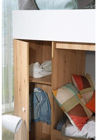 Kombinált gyerekágy 90 cm Sami 2 (artisan tölgy + matt fekete + fehér fogantyúk). 1085814