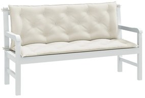 2 db melange krémszínű szövet kerti padpárna 150 x 50 x 7 cm