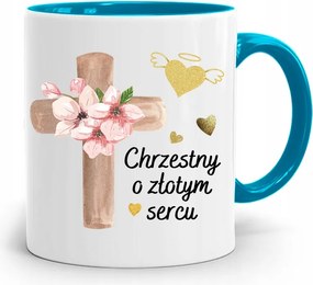 Keresztelői Bögre Kék Ajándék fényképes nyomtatással