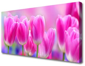 Vászonkép Tulipánok Fal 100x50 cm