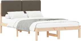 vidaXL Ágykeret Kárpitozott Fejtámlával Tópszínű 120 x 200 cm