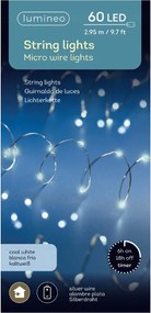 Lámpák Micro 60 LED-es beltéri karácsonyfa drót Hideg fehér 295cm
