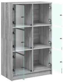 szürke sonoma színű magasszekrény ajtókkal 68 x 37 x 109 cm