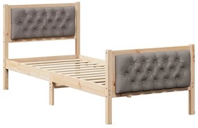 Ágykeret fejtámlával Tópszínű 75 x 190 cm Tömör fenyőfa